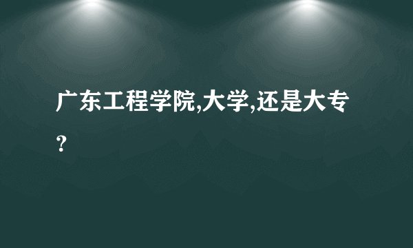广东工程学院,大学,还是大专？