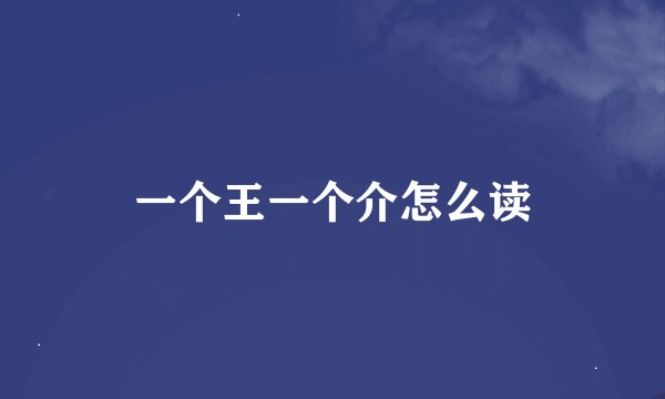一个王一个介怎么读