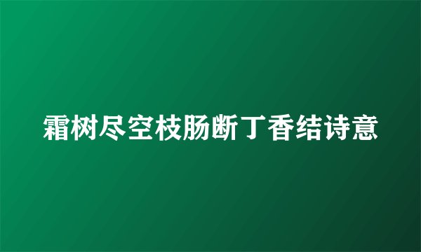 霜树尽空枝肠断丁香结诗意
