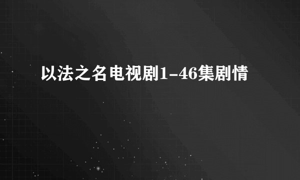 以法之名电视剧1-46集剧情