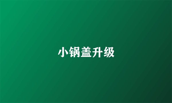 小锅盖升级