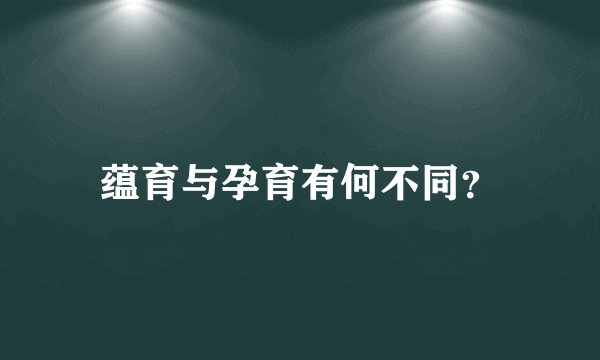 蕴育与孕育有何不同?