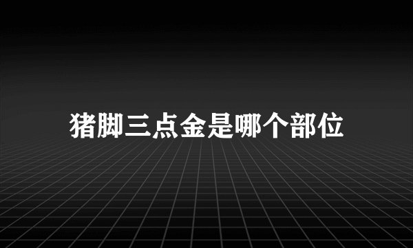 猪脚三点金是哪个部位