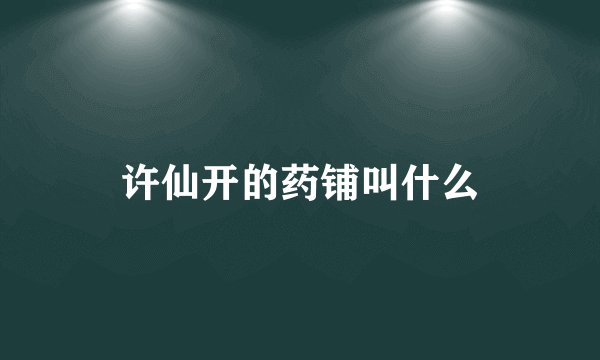 许仙开的药铺叫什么