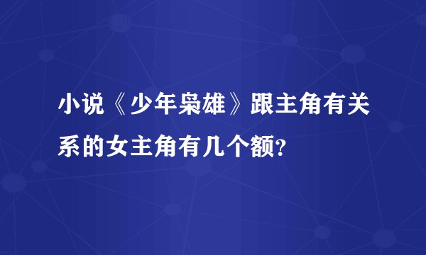 小说《少年枭雄》跟主角有关系的女主角有几个额？
