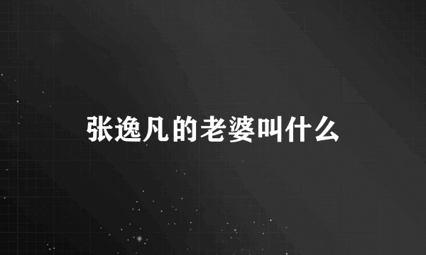 张逸凡的老婆叫什么
