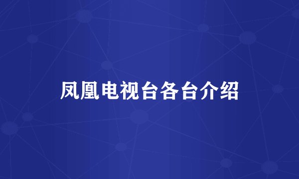 凤凰电视台各台介绍