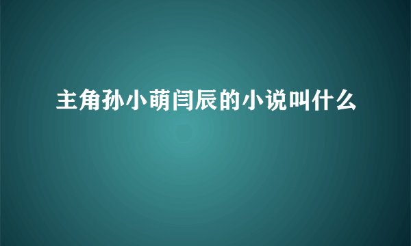 主角孙小萌闫辰的小说叫什么