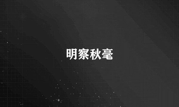 明察秋毫