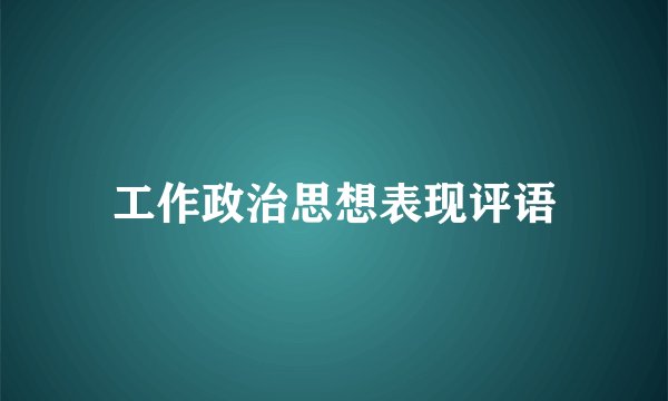 工作政治思想表现评语