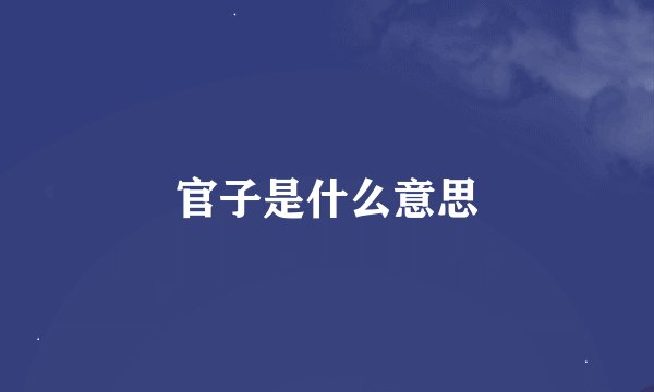 官子是什么意思