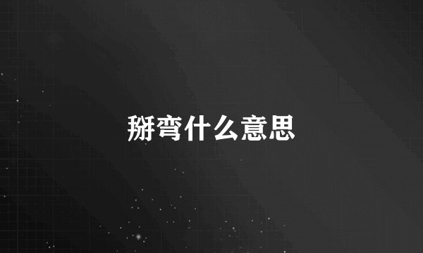 掰弯什么意思
