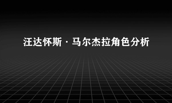 汪达怀斯·马尔杰拉角色分析