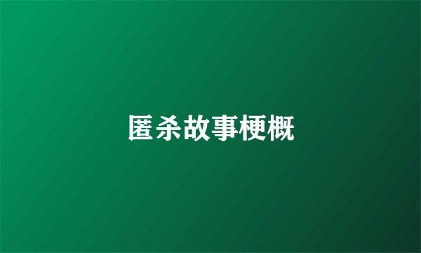 匿杀故事梗概