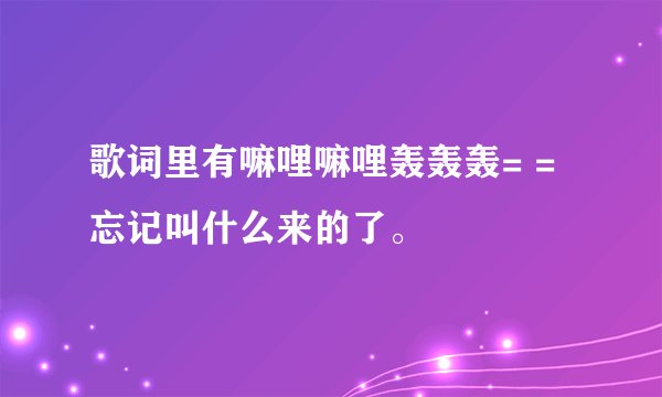 歌词里有嘛哩嘛哩轰轰轰= =忘记叫什么来的了。