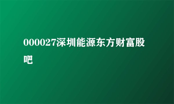 000027深圳能源东方财富股吧