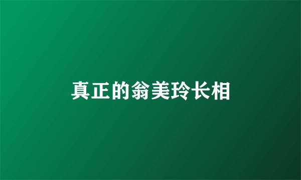 真正的翁美玲长相