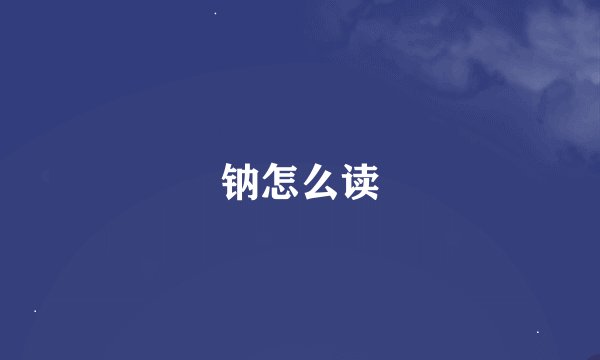 钠怎么读