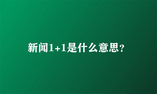 新闻1+1是什么意思?