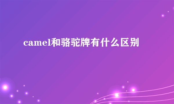 camel和骆驼牌有什么区别