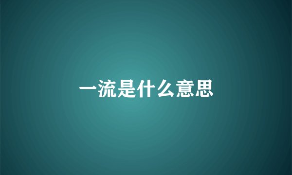 一流是什么意思