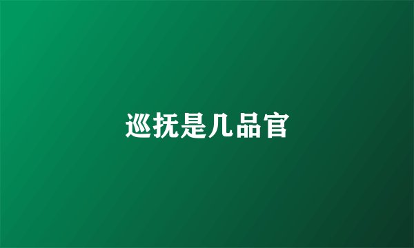巡抚是几品官