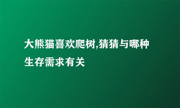 大熊猫喜欢爬树,猜猜与哪种生存需求有关