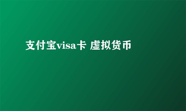 支付宝visa卡 虚拟货币