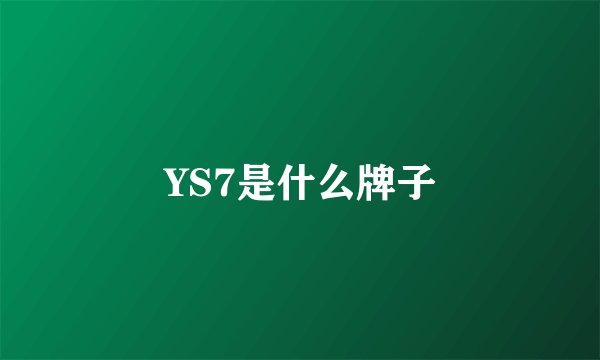 YS7是什么牌子