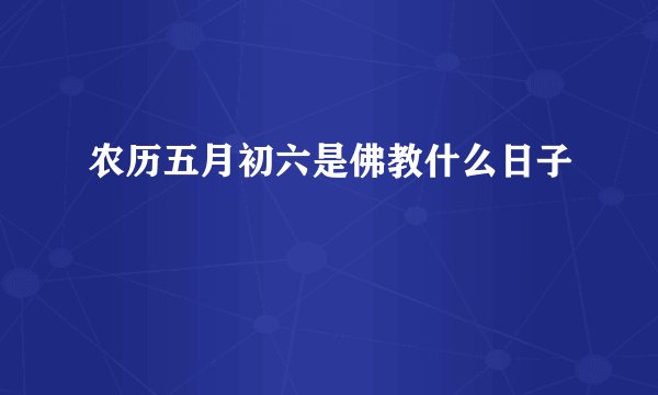 农历五月初六是佛教什么日子