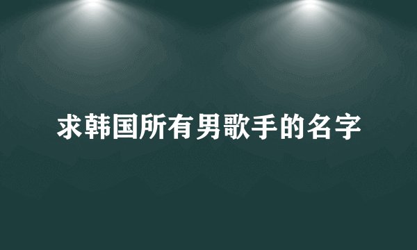 求韩国所有男歌手的名字