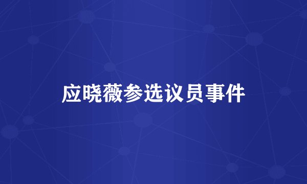 应晓薇参选议员事件