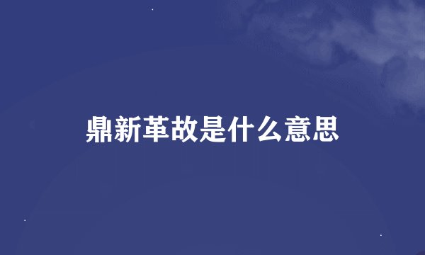鼎新革故是什么意思