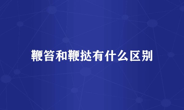 鞭笞和鞭挞有什么区别