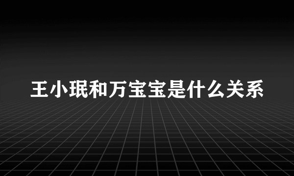 王小珉和万宝宝是什么关系