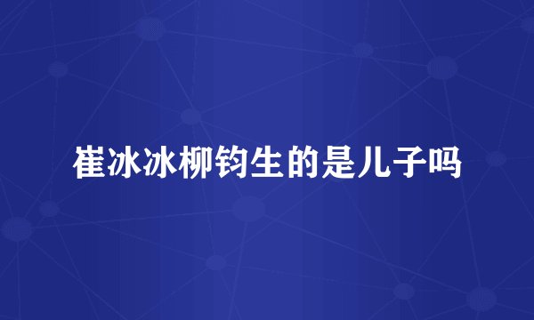 崔冰冰柳钧生的是儿子吗