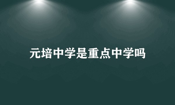 元培中学是重点中学吗