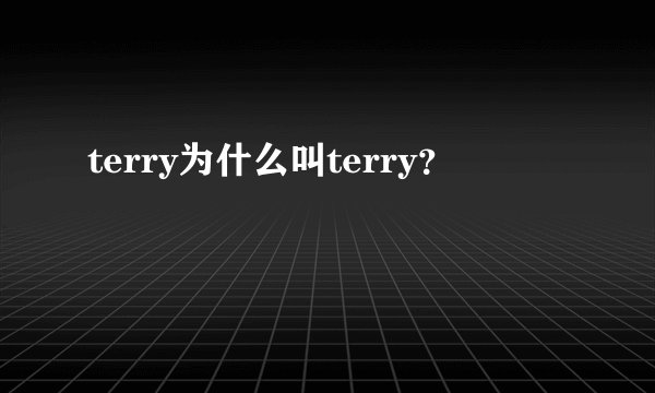 terry为什么叫terry？
