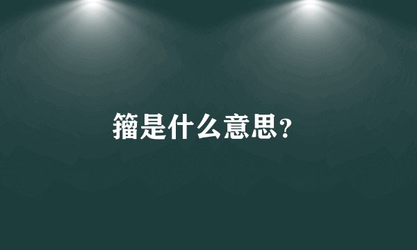 籀是什么意思？