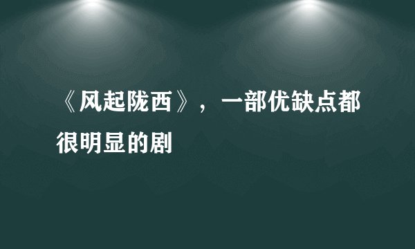 《风起陇西》,一部优缺点都很明显的剧