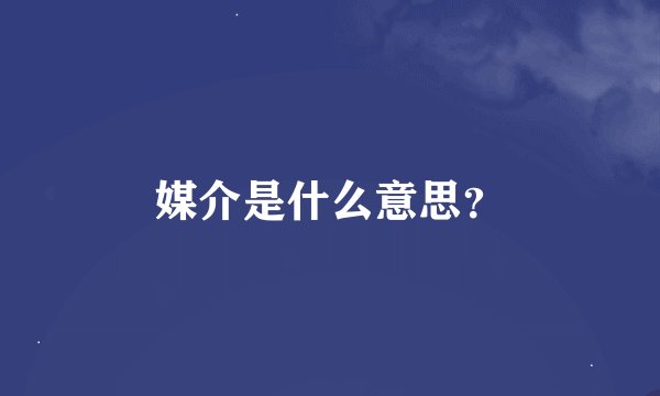媒介是什么意思？
