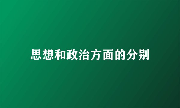 思想和政治方面的分别