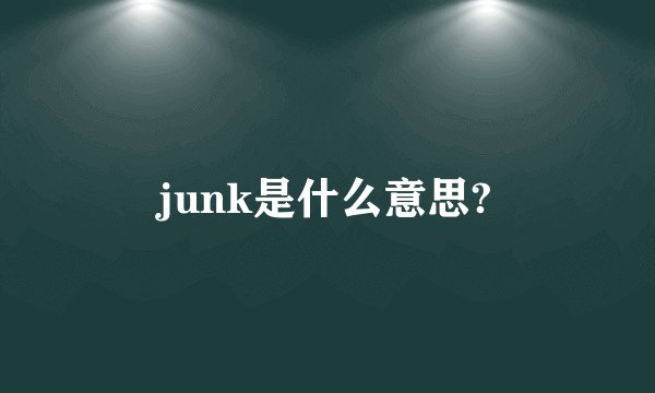 junk是什么意思?