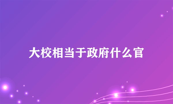 大校相当于政府什么官