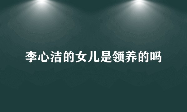 李心洁的女儿是领养的吗
