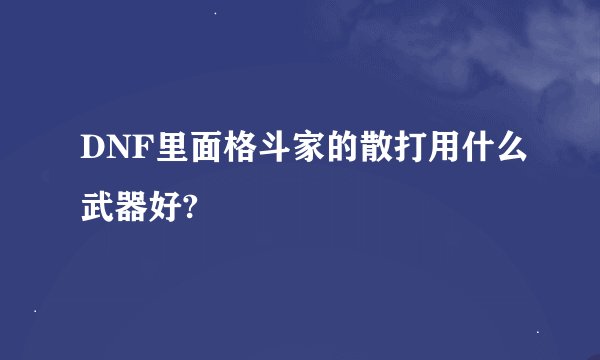 DNF里面格斗家的散打用什么武器好?