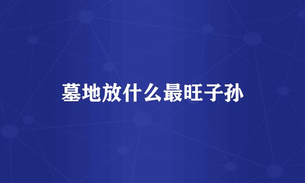墓地放什么最旺子孙