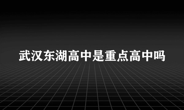 武汉东湖高中是重点高中吗