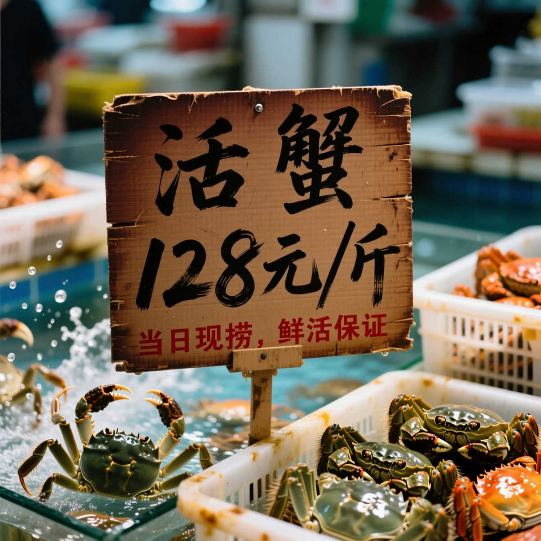 请问北京京深海鲜市场2025年螃蟹现在多钱一只