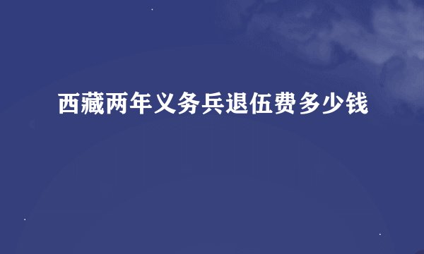 西藏两年义务兵退伍费多少钱